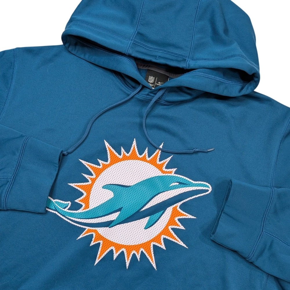 Nike‎ Miami Dolphins Therma-FIT Hoodie XL Teal NFL On Field Pullover 656964-469